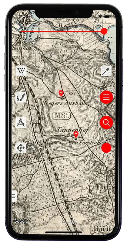 Capture d'écran du réglage de transparence des cartes historiques dans Vetus Maps